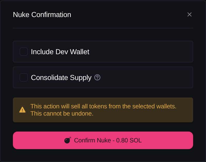 Nuke confirmation : demonstration values